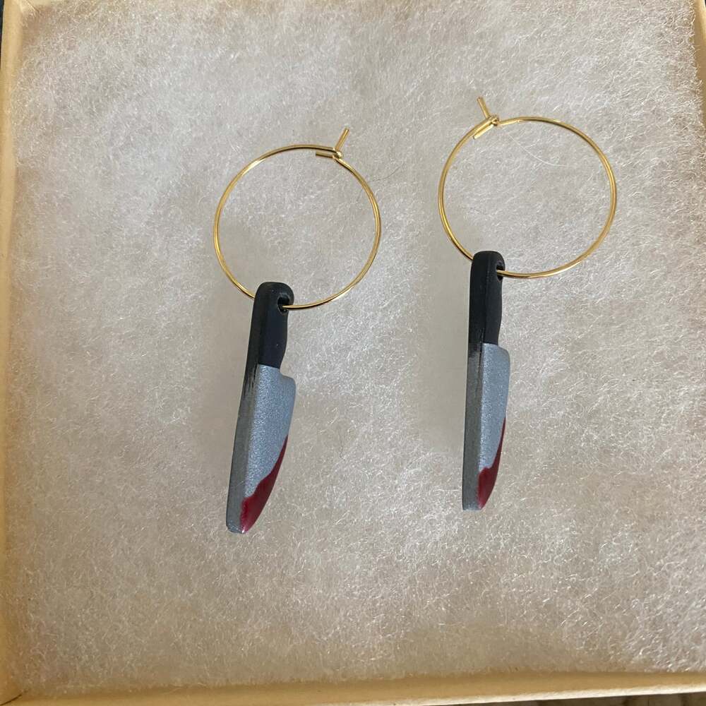 Bloody Knife Acrylic Dangle Halloween Earrings